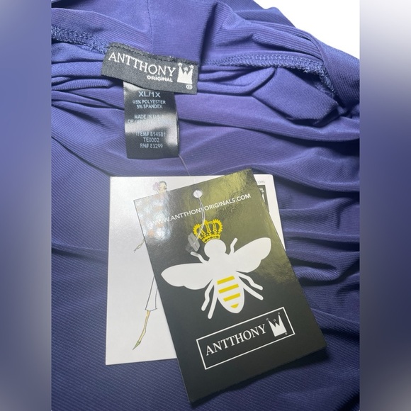 Antthony Design Originals New NWT Navy Mock-Neck Pullover Dickie Size XL/1X - Picture 3 of 4